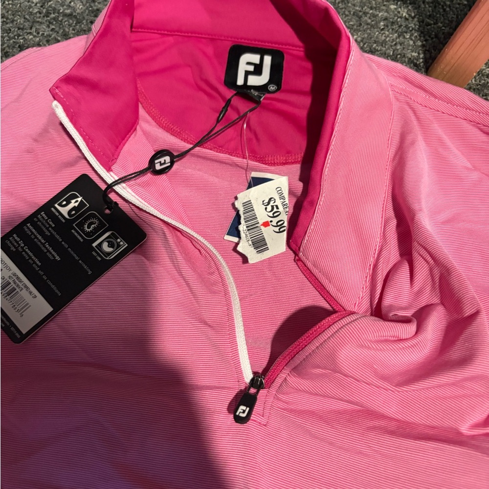 FootJoy Pink Quarter-Zip Pullover